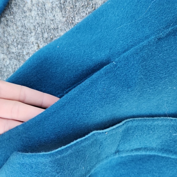 Talbots Double Face Jacket Blue Teal 16P Petite Winter Trench Coat Fall Wool - Picture 9 of 11